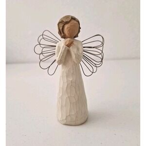 Willow Tree ANGEL OF WISHES, Holding‎ Hands to Chest Figurine, 2000
